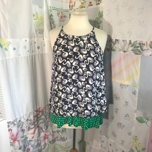 Anthro Porridge - Swan Polka Dot Tank Top